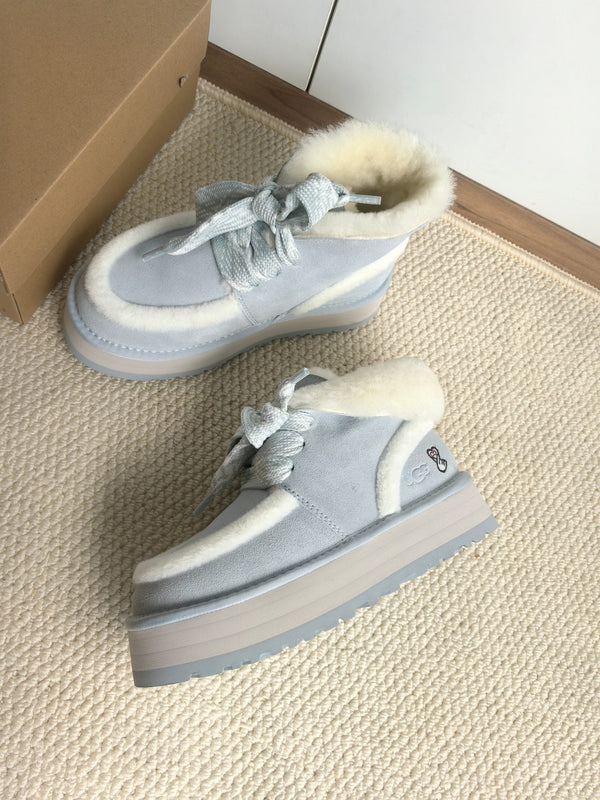 UGG Dopamine Snow Boots Light Blue Wool Suede 512875