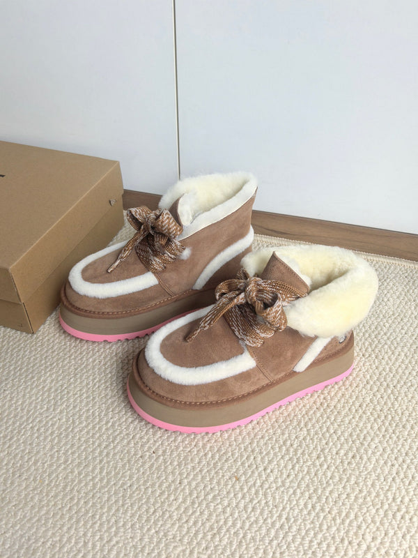UGG Dopamine Snow Boots Brown Wool Suede 512873