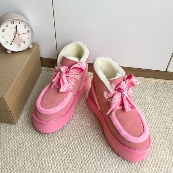 UGG Dopamine Snow Boots PInk Wool Suede 512871