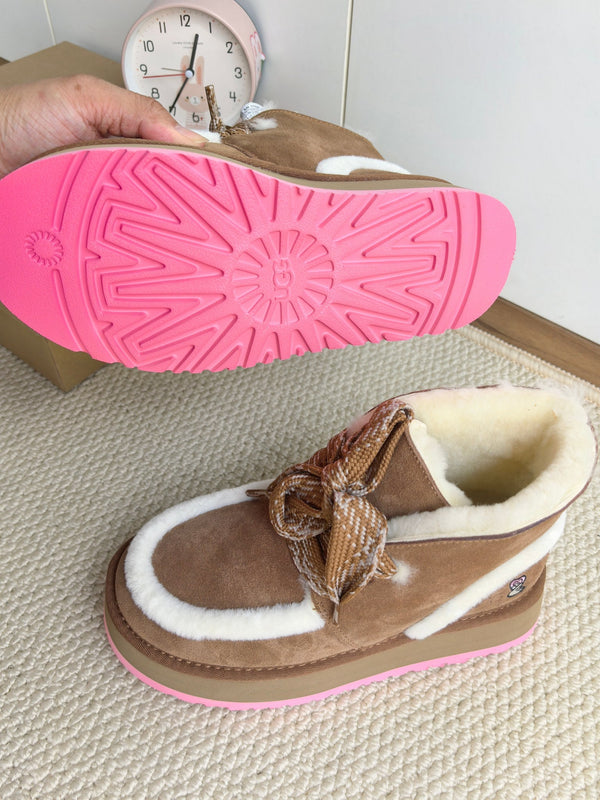 UGG Dopamine Snow Boots Brown Wool Suede 512873