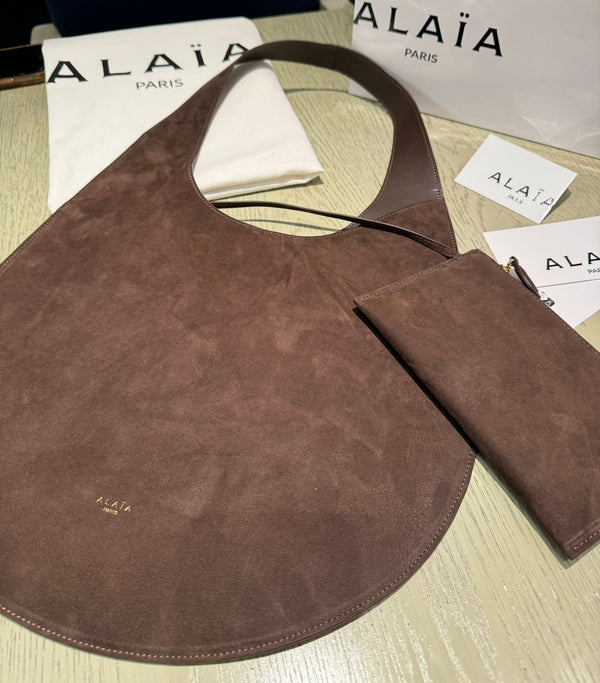 MEDIUM HOBO BAG 39 IN CHOCOLATE SUEDE