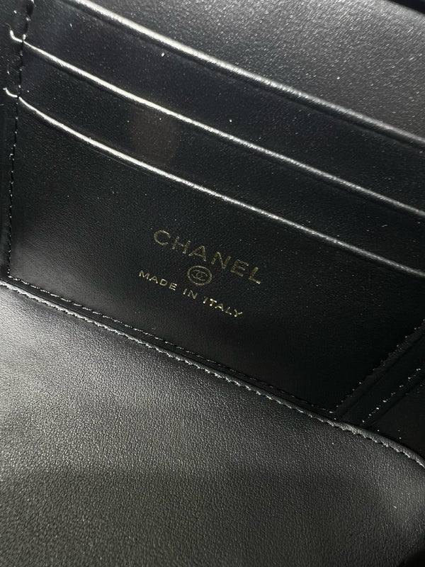 CC 25S Small Vanity 17cm Black Grained Calfskin Light Gold Hardware