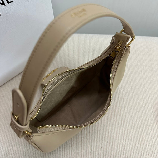 MEDIUM AVA BAG 23 IN DOMINO SMOOTH CALFSKIN GOLD LOGO