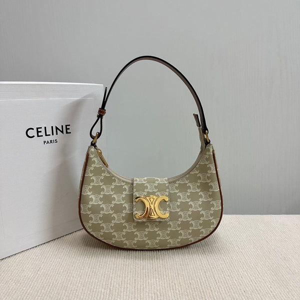 MEDIUM AVA BAG 23 IN BEIGE TRIOMPHE CANVAS GOLD LOGO