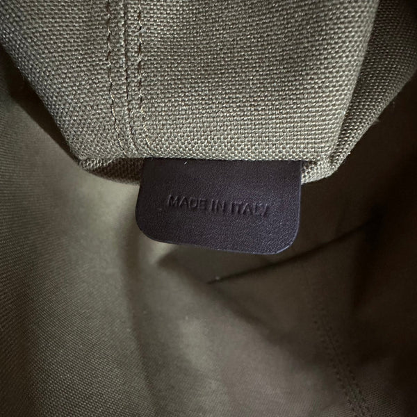 Celine Mini Cabas 23cm Chocolate Calfskin Dark Beige Textile