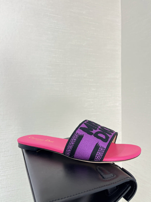 dway slide embroidered purple red cotton