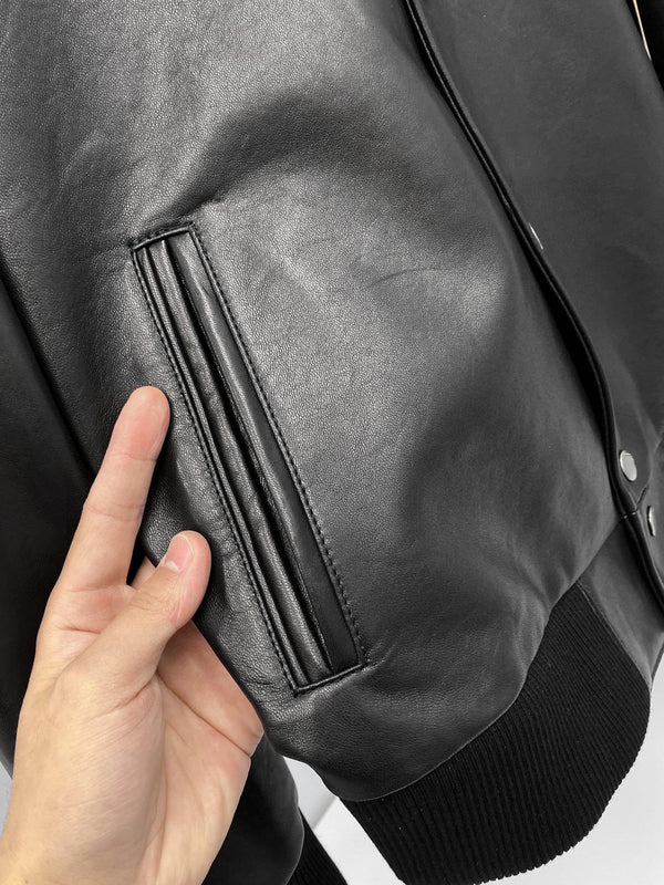 Gucci Jacket Black Lambskin 298818