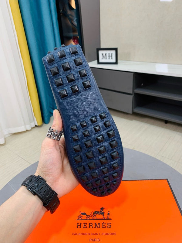 MOCASSINO HM IRVING IN PELLE DI VITELLO BLU MARINO