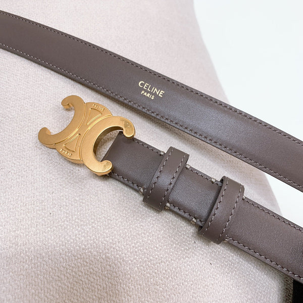 CINTURA TRIOMPHE CL MEDIA 25 MM IN PELLE MARRONE CIOCCOLATO CON FERRAMENTA ORO