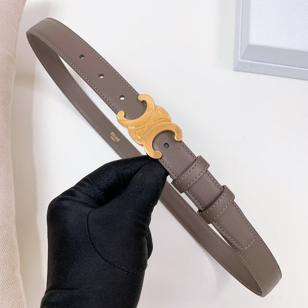 CINTURA TRIOMPHE CL MEDIA 25 MM IN PELLE MARRONE CIOCCOLATO CON FERRAMENTA ORO