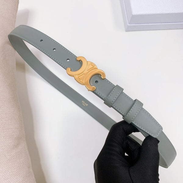 CEL 25mm Triomphe Belt Gray Green Taurillon Leather 176672