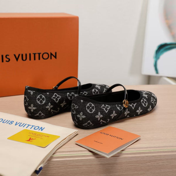 Tessuto denim monogramma nero piatto Romy LV 25C 218303