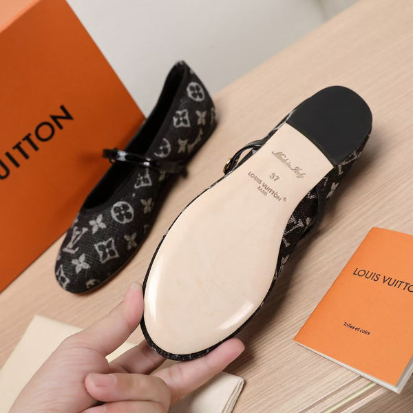 Tessuto denim monogramma nero piatto Romy LV 25C 218303