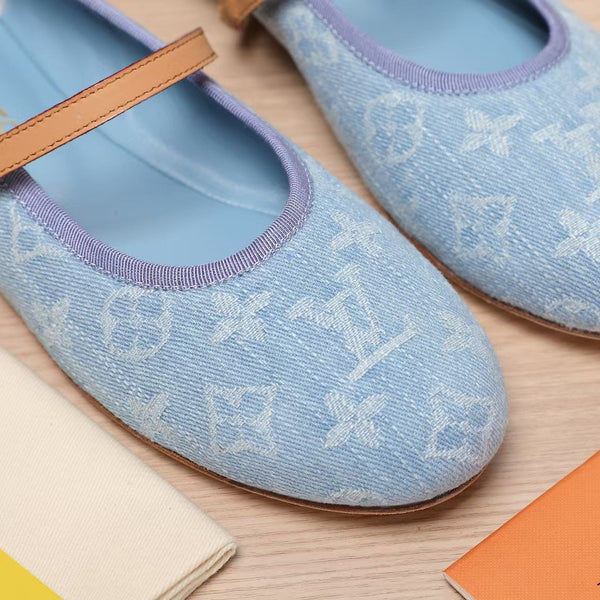 LV 25C Romy Flat Blue Pastel Monogram Denim Fabric 218302