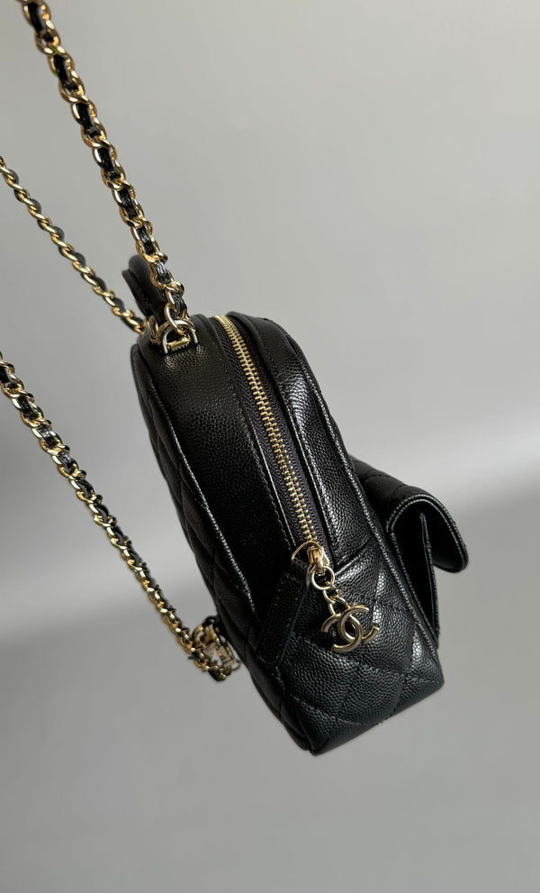 ZAINO CC MINI 18 NERO CAVIAR ORO CHIARO HARDWARE