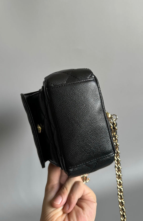 ZAINO CC MINI 18 NERO CAVIAR ORO CHIARO HARDWARE