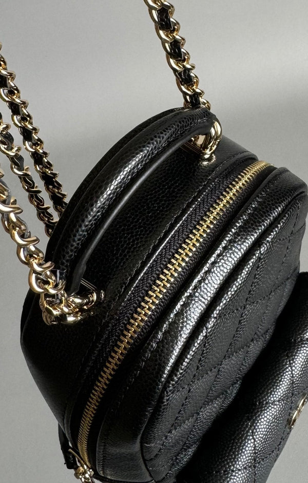 ZAINO CC MINI 18 NERO CAVIAR ORO CHIARO HARDWARE