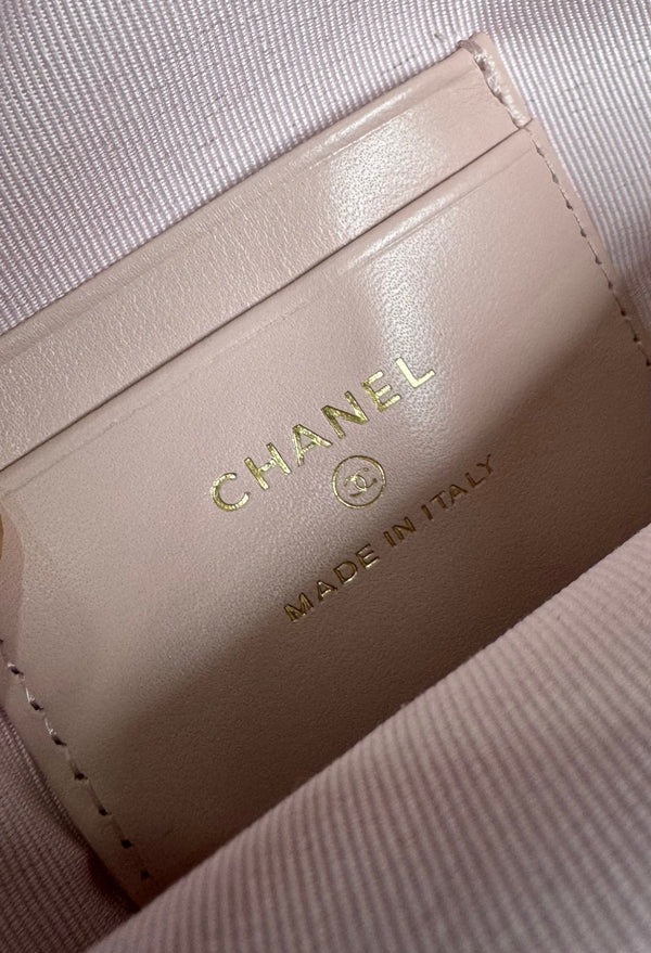 CC MINI 18 ZAINO ROSA CAVIALE ORO CHIARO HARDWARE