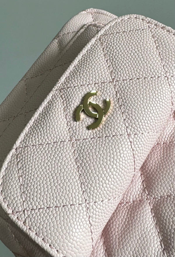 CC MINI 18 ZAINO ROSA CAVIALE ORO CHIARO HARDWARE