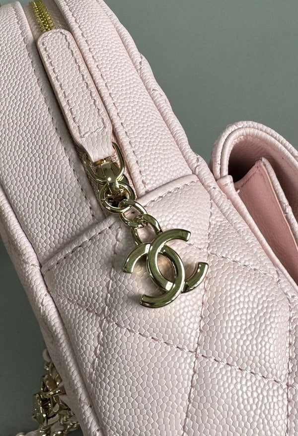 CC MINI 18 ZAINO ROSA CAVIALE ORO CHIARO HARDWARE