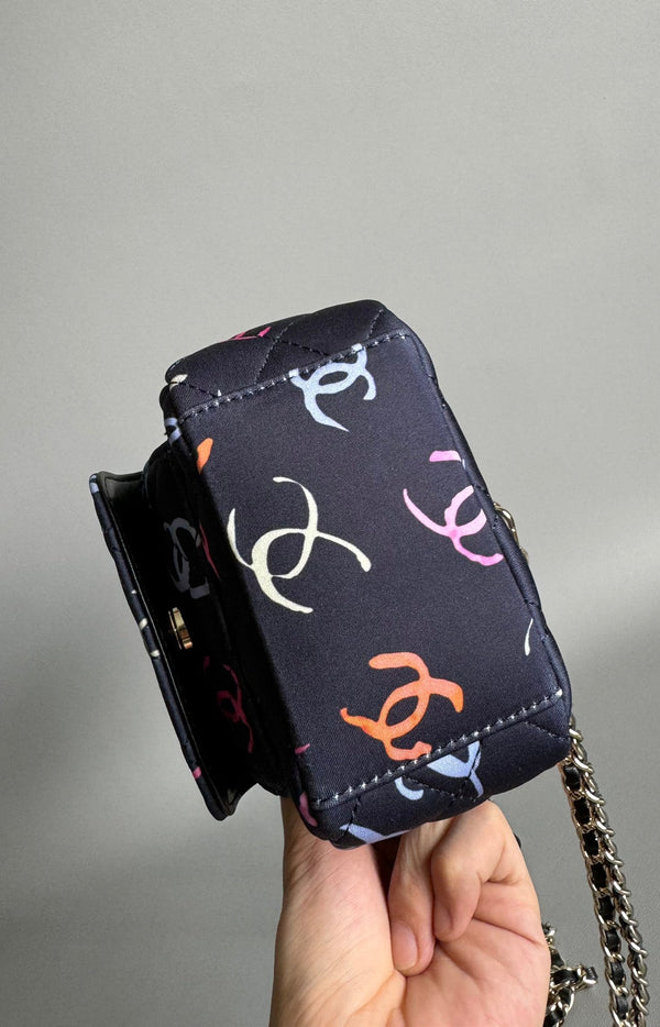 ZAINO CC 18CM NERO E MOLTI ALTRI COLORI TESSUTO STAMPATO FERRAMENTA ORO