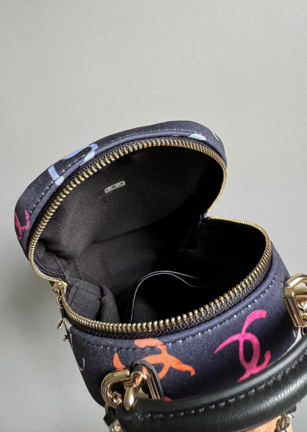 ZAINO CC 18CM NERO E MOLTI ALTRI COLORI TESSUTO STAMPATO FERRAMENTA ORO