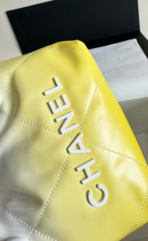 CC HOBO MINI 20CM GIALLO BIANCO PELLE DI AGNELLO