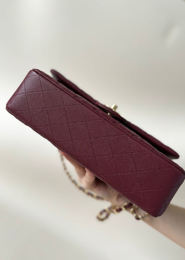 flap bag medium 25 burgundy caviar gold hardware
