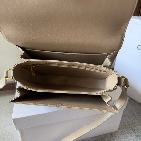 classique triomphe 22 beige calfskin gold hardware