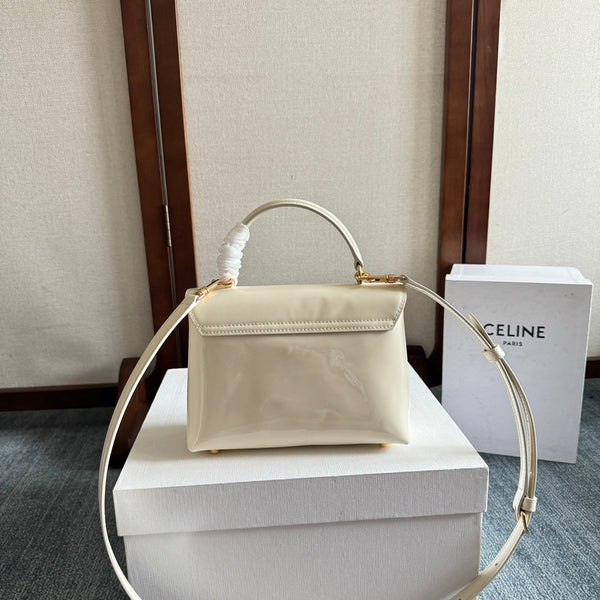 TEEN NINO BAG 20 IN WHITE GLOSSY CALFSKIN GOLD HARDWARE