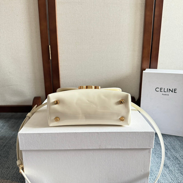 TEEN NINO BAG 20 IN WHITE GLOSSY CALFSKIN GOLD HARDWARE