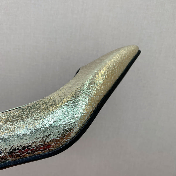 Rebecca Slingbacks 50 Black Gold Calfskin