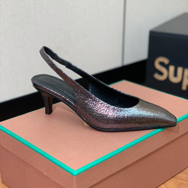 Rebecca Slingbacks 50 Black Brown Calfskin
