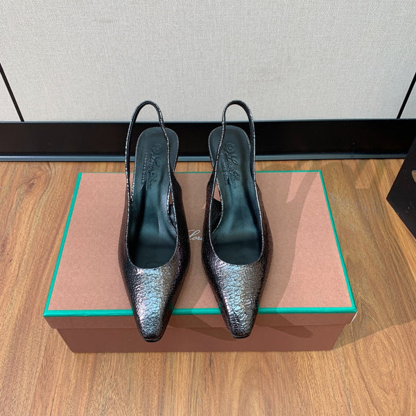 Rebecca Slingbacks 50 Black Brown Calfskin