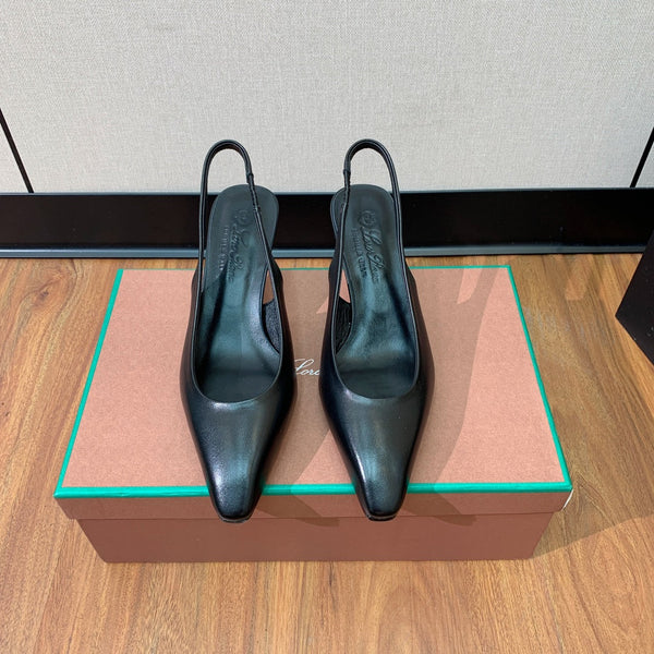 Rebecca Slingbacks 50 Black Calfskin