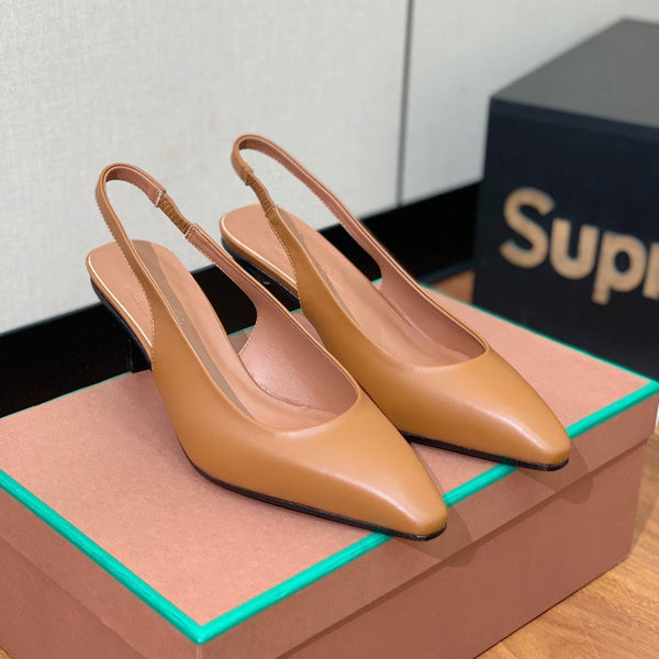 Rebecca Slingbacks 50 Saddle Brown Calfskin