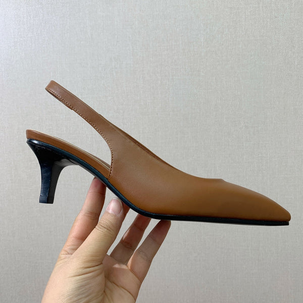 Rebecca Slingbacks 50 Saddle Brown Calfskin