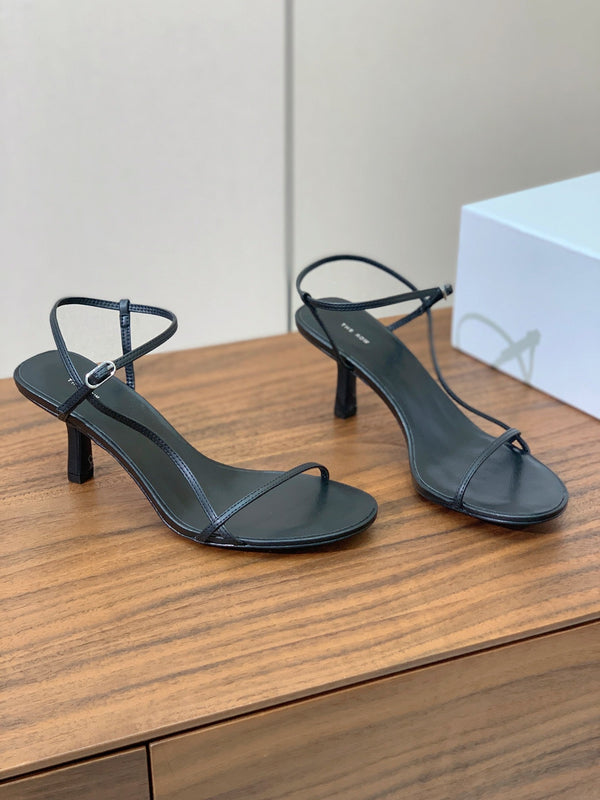 sandalo the row bare 7cm in pelle nera