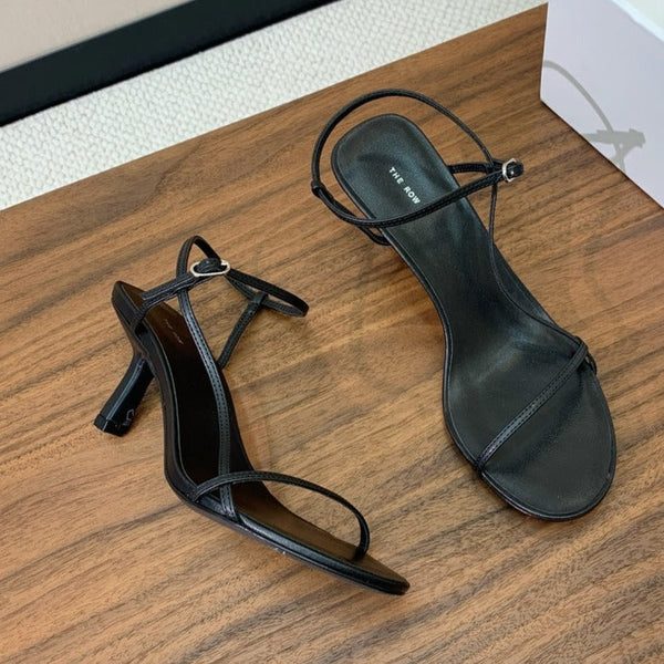 sandalo the row bare 7cm in pelle nera