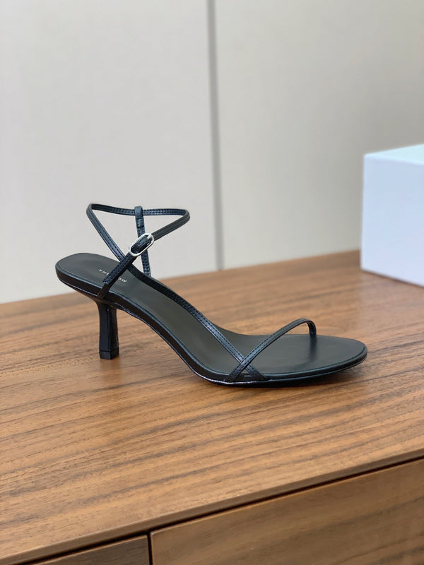 sandalo the row bare 7cm in pelle nera