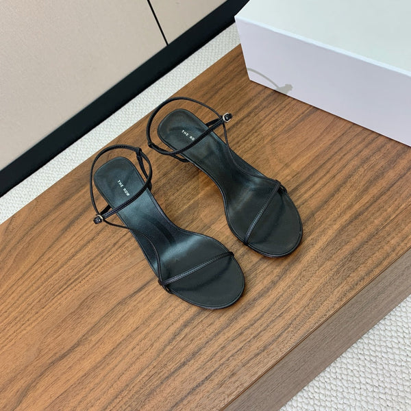 sandalo the row bare 7cm in pelle nera