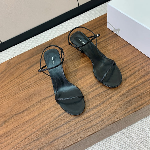 sandalo the row bare 7cm in pelle nera