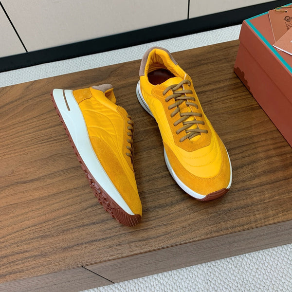 LP Week End Walk Sneaker In Yellow Mix Dark Yellow Denim Fabric And Sudede 984385