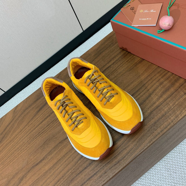 LP Week End Walk Sneaker In Yellow Mix Dark Yellow Denim Fabric And Sudede 984385