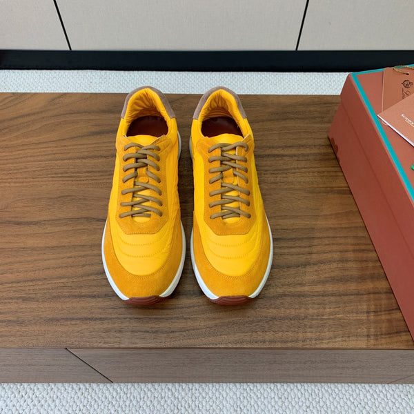 LP Week End Walk Sneaker In Yellow Mix Dark Yellow Denim Fabric And Sudede 984385