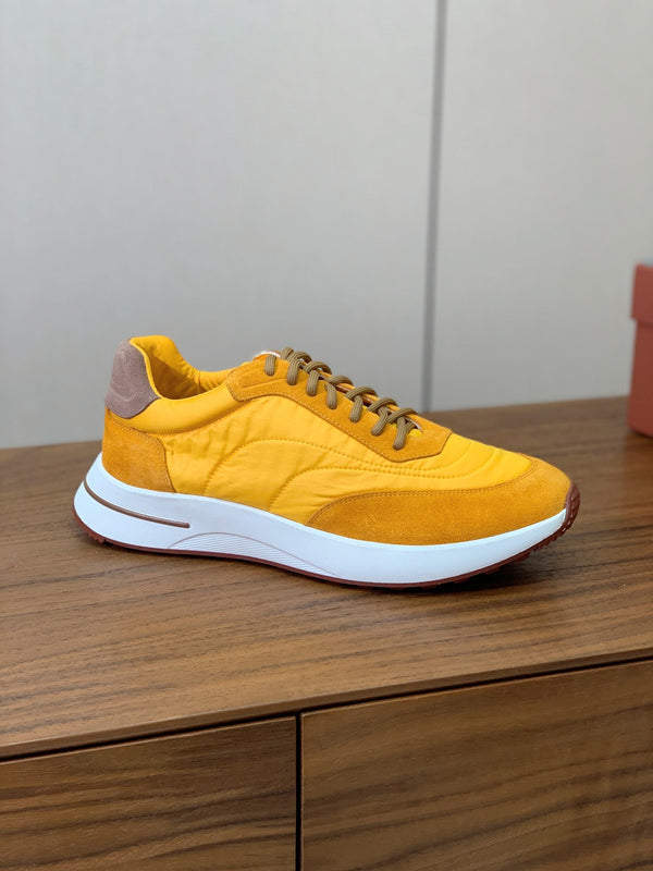 LP Week End Walk Sneaker In Yellow Mix Dark Yellow Denim Fabric And Sudede 984385