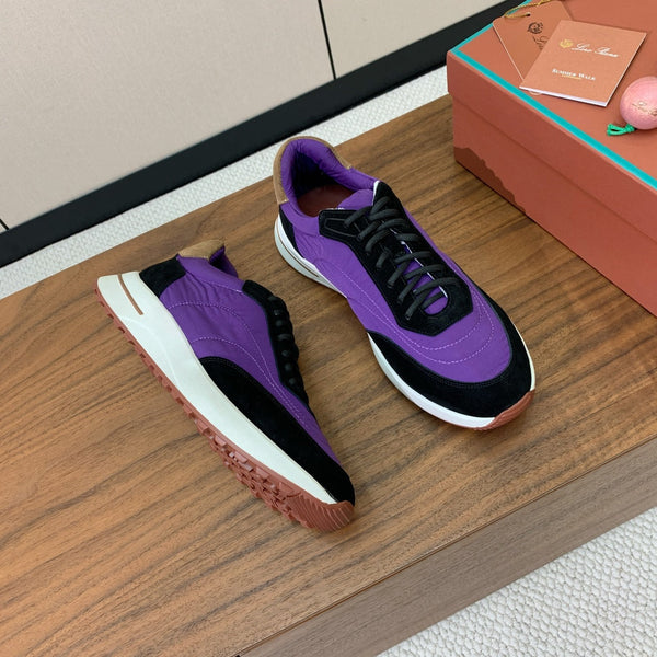 LP Week End Walk Sneaker In Purple Mix Black Denim Fabric And Sudede 984390