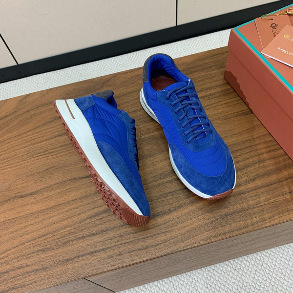 LP Week End Walk Sneaker In Blue Mix Dark Grey Denim Fabric And Sudede 984388