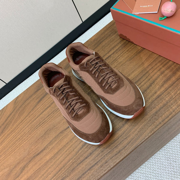 LP Week End Walk Sneaker In Tawny Mix Earth Brown Denim Fabric And Sudede 984389