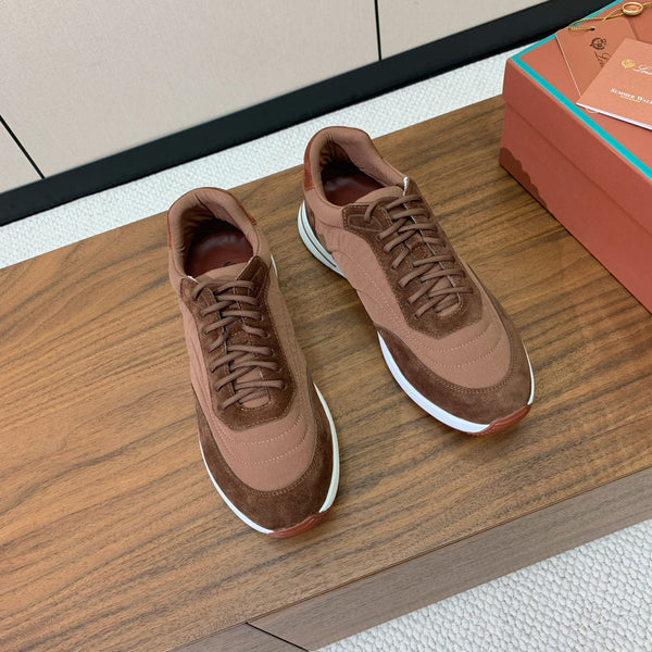 LP Week End Walk Sneaker In Tawny Mix Earth Brown Denim Fabric And Sudede 984389